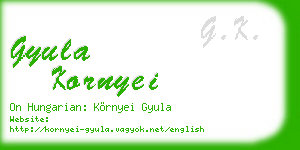 gyula kornyei business card